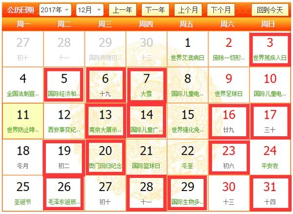 2017年12月裝修吉日有幾天，分別是那幾天